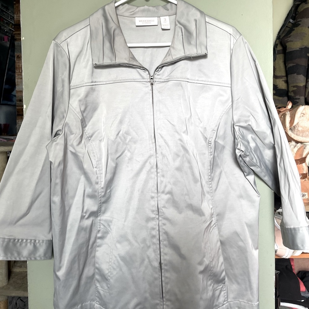 Weekends by Chico’s 3/4 sleeve zip up jacket